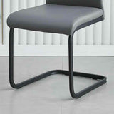 Modern-Grey-Leather-Cantilever-Dining-Chair-Horizontal-Stitching-Black-Metal-Legs-Set-of-2