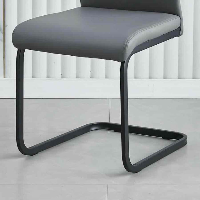 Modern-Grey-Leather-Cantilever-Dining-Chair-Horizontal-Stitching-Black-Metal-Legs-Set-of-2