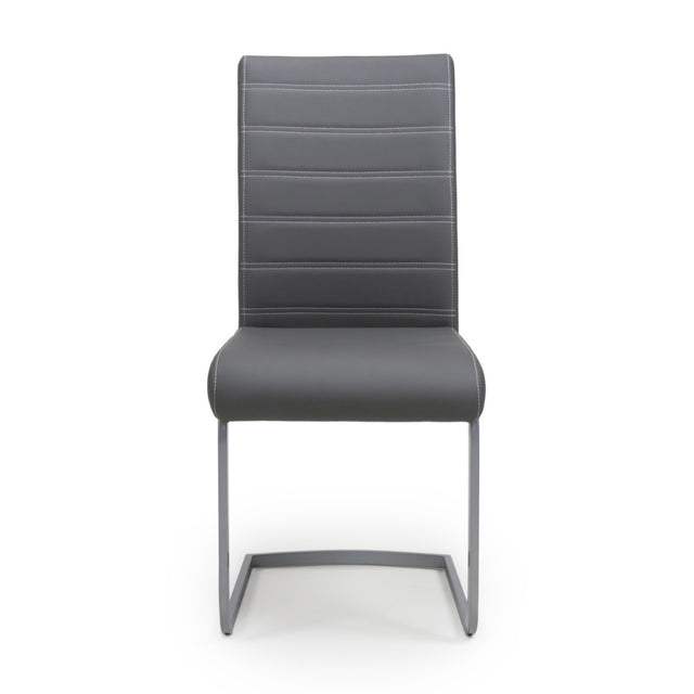 Modern-Grey-Leather-Cantilever-Dining-Chair-Horizontal-Stitching-Metal-Legs