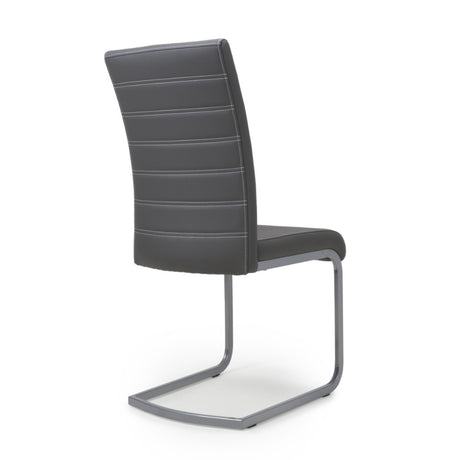 Modern-Grey-Leather-Cantilever-Dining-Chair-Horizontal-Stitching-Metal-Legs