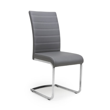 Modern-Grey-Leather-Cantilever-Dining-Chair-Horizontal-Stitching-Metal-Legs-Set-of-2