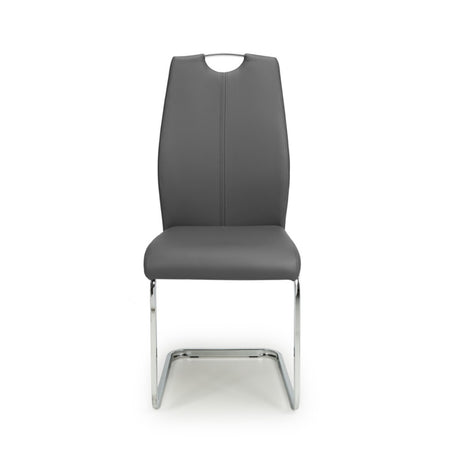    Modern-Grey-Leather-Cantilever-Dining-Chair-Metal-Legs-Set-of-2