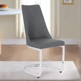 Modern-Grey-Leather-Cantilver-Dining-Chair-Arrow-Stitching-Set-of-2