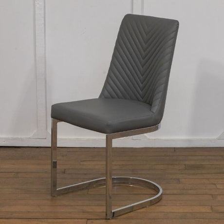 Modern-Grey-Leather-Cantilever-Dining-Chair-Arrow-Stitching-Set-of-2