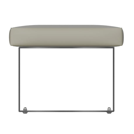 Naples Modern Taupe Grey Leather Backless Dining Bench