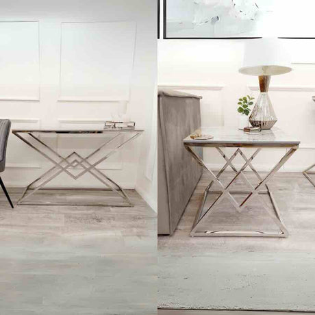 Modern-Grey-Marble-Matching-Console-Table-_-Lamp-Table-Set-Metal-Angular-Base