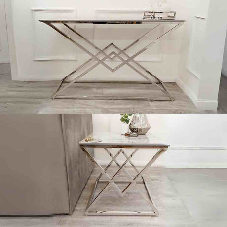 Modern-Grey-Marble-Matching-Console-Table-_-Lamp-Table-Set-Metal-Angular-Base