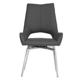 Modern-Grey-PU-Leather-Swivel-Dining-Chair-Metal-Legs-Set-of-2