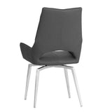 Modern-Grey-PU-Leather-Swivel-Dining-Chair-Metal-Legs-Set-of-2