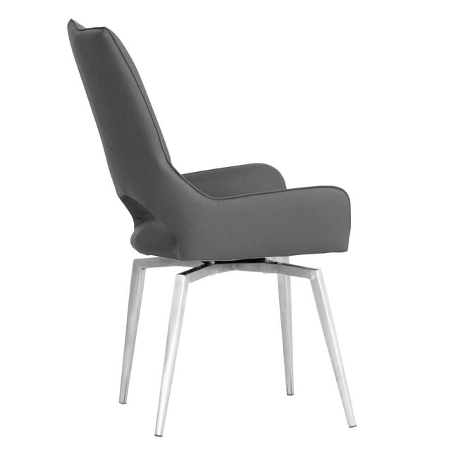 Modern-Grey-PU-Leather-Swivel-Dining-Chair-Metal-Legs-Set-of-2