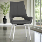 Modern-Grey-PU-Leather-Swivel-Dining-Chair-Metal-Legs-Set-of-2