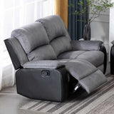 Modern-Grey-Striped-Fabric-_-Faux-Leather-2-Seater-Recliner-Sofa-145cm