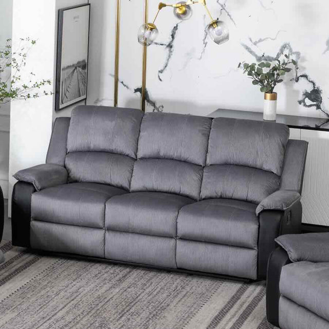 Modern-Grey-Striped-Fabric-_-Faux-Leather-3-Seater-Recliner-Sofa-190cm