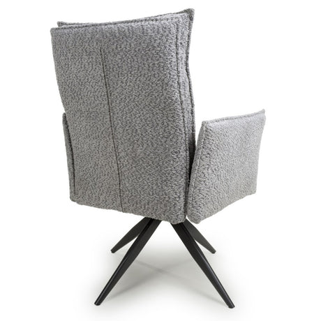 Ansel Modern Grey Chenille Swivel Dining Chairs Set of 2