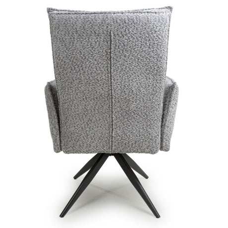 Ansel Modern Grey Chenille Swivel Dining Chairs Set of 2