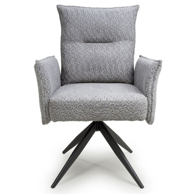 Ansel Modern Grey Chenille Swivel Dining Chairs Set of 2