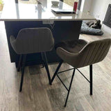 Modern-Grey-Velvet-Bar-Stool-Black-Metal-Legs-Set-of-2