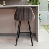 Modern-Grey-Velvet-Bar-Stool-Black-Metal-Legs-Set-of-2