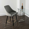 Modern-Grey-Velvet-Buttoned-Back-Bar-Stool-With-Black-Metal-Legs-&-Gold-Tips