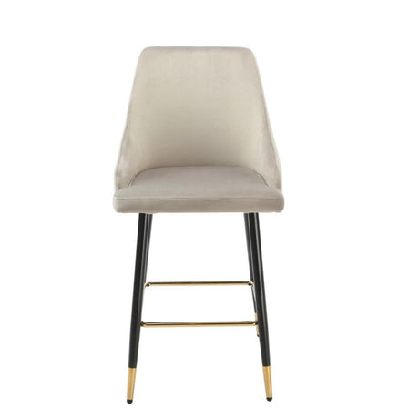 Modern-Grey-Velvet-Buttoned-Back-Bar-Stool-With-Black-Metal-Legs-&-Gold-Tips