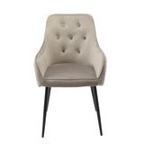 Modern-Grey-Velvet-Buttoned-Back-Dining-Chair-With-Black-Metal-Legs