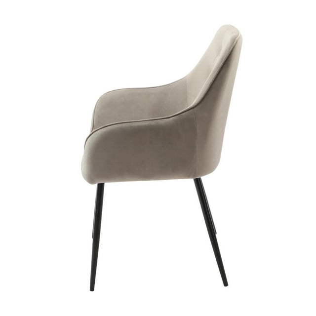 Modern-Grey-Velvet-Buttoned-Back-Dining-Chair-With-Black-Metal-Legs