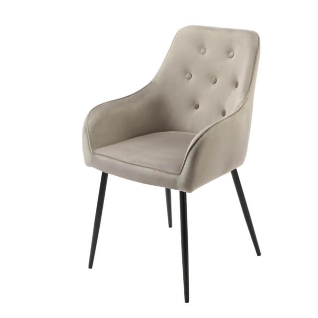 Modern-Grey-Velvet-Buttoned-Back-Dining-Chair-With-Black-Metal-Legs