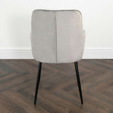 Modern-Grey-Velvet-Buttoned-Back-Dining-Chair-With-Black-Metal-Legs