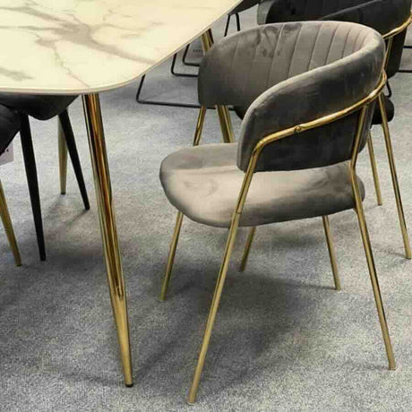 Modern-Grey-Velvet-Curved-Back-Dining-Chair-Floating-Gold-Base-Set-of-2