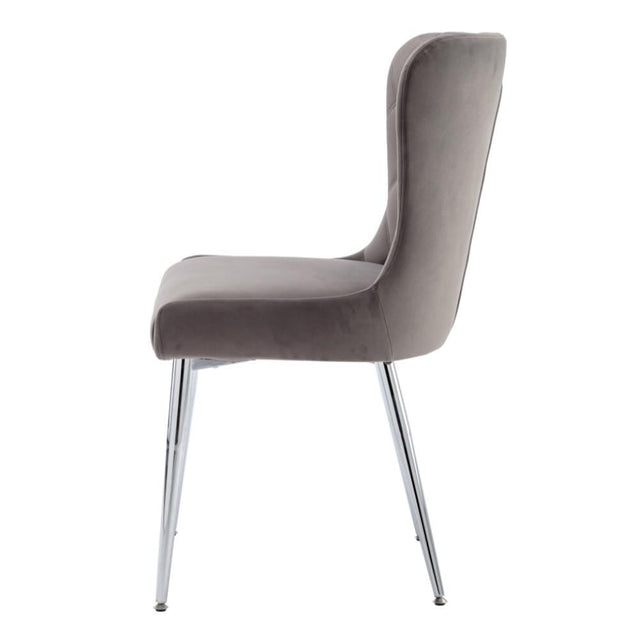 Modern-Grey-Velvet-Dining-Chairs-With-Deep-Buttoned-Back