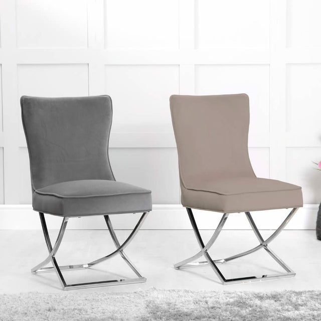 Modern-Grey-Velvet-Dining-Chairs-With-Stainless-Steel-Base-Set-of-2