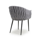 Modern-Grey-Weave-Braided-Dining-Chair-Black-Metal-Legs-Set-of-2