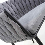 Modern-Grey-Weave-Braided-Dining-Chair-Black-Metal-Legs