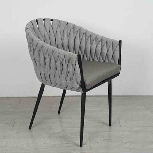 Modern-Grey-Weave-Braided-Dining-Chair-Black-Metal-Legs-Set-of-2