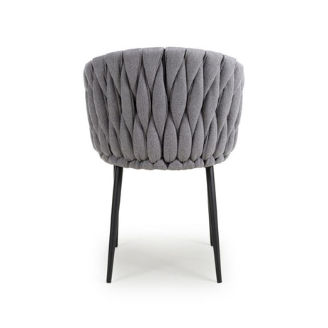 Modern-Grey-Weave-Braided-Dining-Chair-Black-Metal-Legs-Set