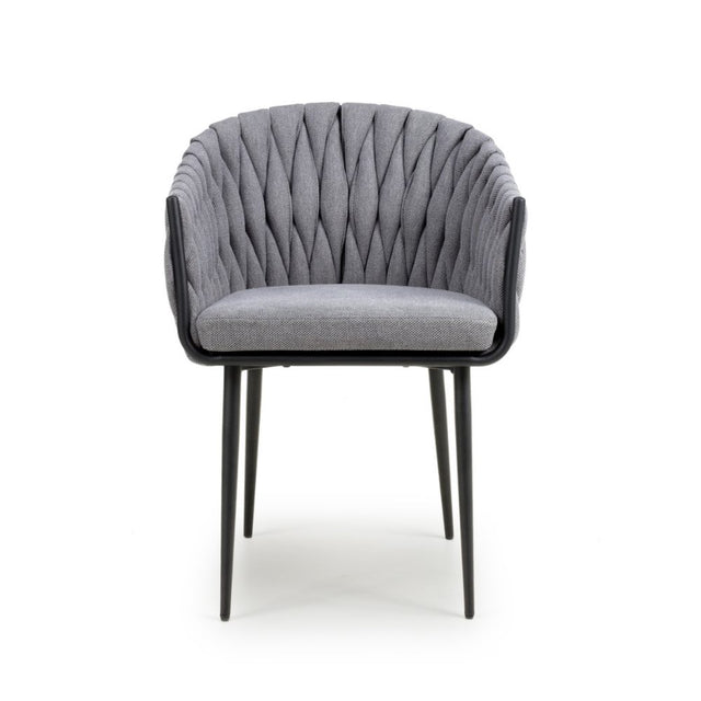 Modern-Grey-Weave-Braided-Dining-Chair-Black-Metal-Legs-Set-of-2