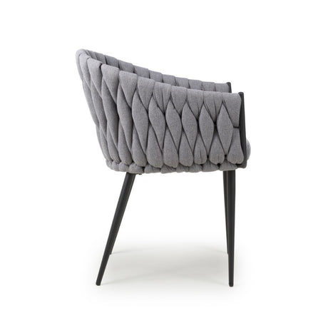 Modern-Grey-Weave-Braided-Dining-Chair-Black-Metal-Legs-Set-of-2