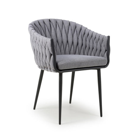 Modern-Grey-Weave-Braided-Dining-Chair-Black-Metal-Legs-Set-of-2