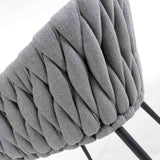 Modern-Grey-Weave-Braided-Dining-Chair-Black-Metal-Legs