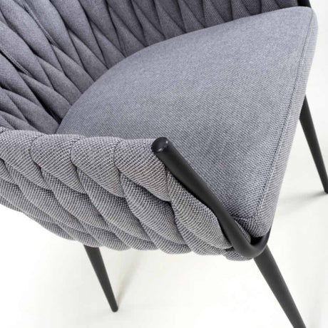 Modern-Grey-Weave-Braided-Dining-Chair-Black-Metal-Legs-Set-of-2