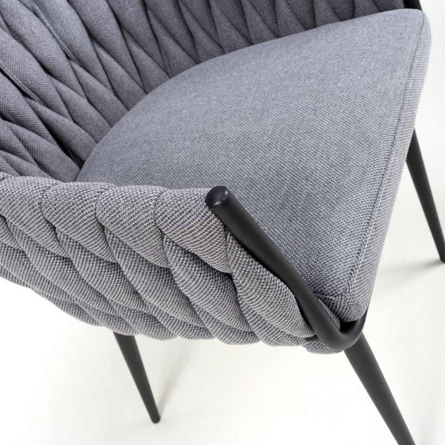 Modern-Grey-Weave-Braided-Dining-Chair-Black-Metal-Legs