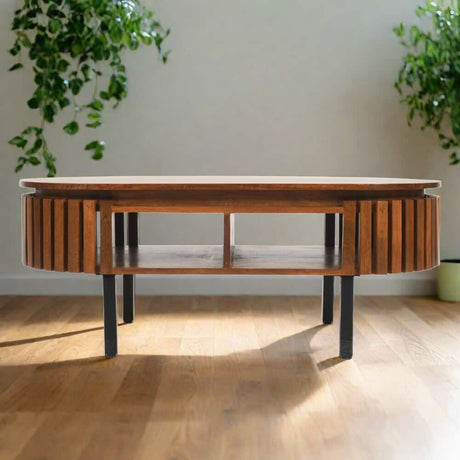 Modern-Japandi-Oval-Dark-Mango-Wood-Coffee-Table-With-Storage