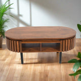 Modern-Japandi-Oval-Dark-Mango-Wood-Coffee-Table-With-Storage