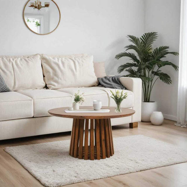 Modern-Japandi-Round-Dark-Mango-Wood-Coffee-Table-80cm