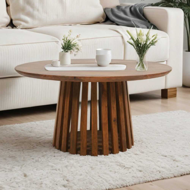 Modern-Japandi-Round-Dark-Mango-Wood-Coffee-Table-80cm