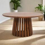 Modern-Japandi-Round-Dark-Mango-Wood-Coffee-Table-80cm