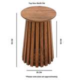 Modern-Japandi-Round-Dark-Mango-Wood-Slatted-Side-Table-35cm