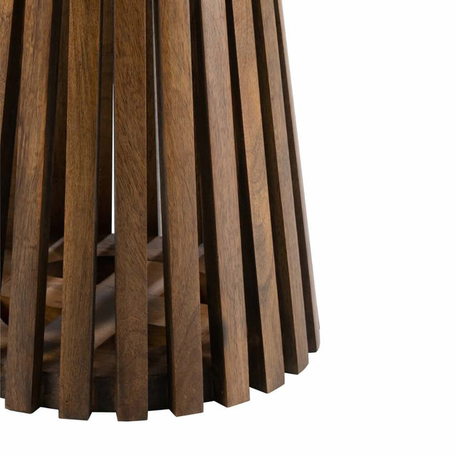 Modern-Japandi-Round-Dark-Mango-Wood-Slatted-Side-Table-35cm