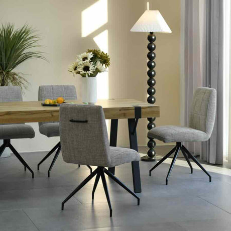 Modern-Light-Brown-Oatmeal-Boucle-Dining-Chair-With-Black-Metal-Tripod-Base-Set-of-2