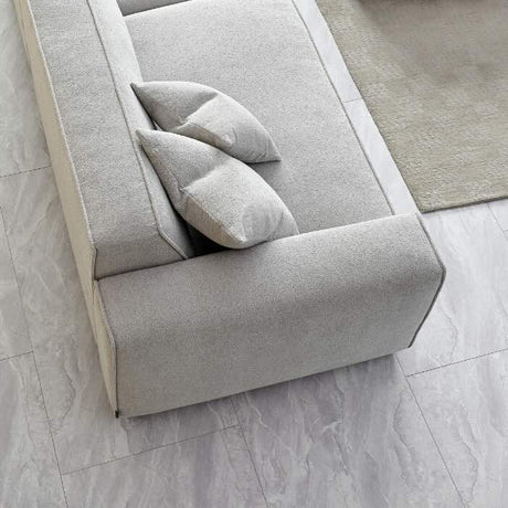 Modern-Light-Grey-Boucle-4-Seater-Sofa-With-Ottoman